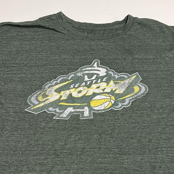 Seattle Storm Short Sleeve T-Shirt Green Cotton 2010s Logo Womens Size Large - Picture 3 of 6